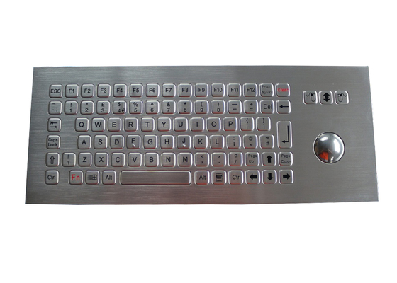 Industrial Trackball Keyboard IP67 Washable Kiosk 100mA With Separate FN Keys