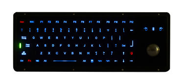 Black Marine Usb Panel Mount Keyboard With Optical Trackball