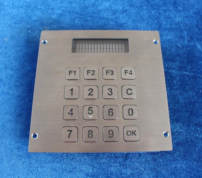 16 keys blue backlight stainless steel keypad with LCD screen for panel ...